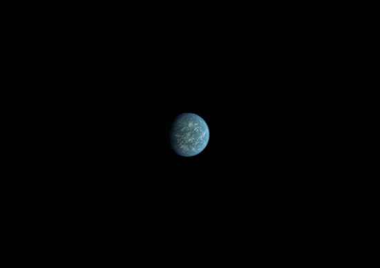Une vue d'artiste de l'exoplanète, Kepler 22 - B (Crédits : NASA)